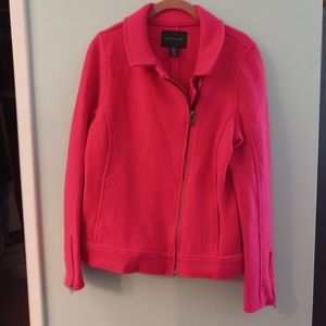 Bright Pink/Red Moto Jacket | Tahari | Size Medium